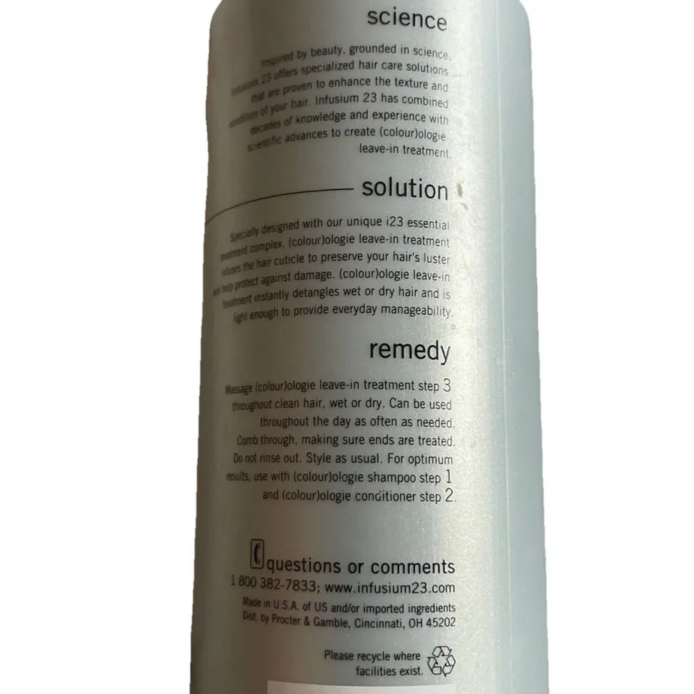 Infusium 23 COLOUROLOGIE  Leave In Treatment Step 3 for Colored Hair 16oz